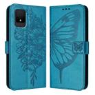 For TCL 502 Embossed Butterfly Leather Phone Case(Blue) - 2