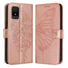 For TCL 502 Embossed Butterfly Leather Phone Case(Rose Gold) - 2