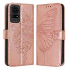 For TCL 50 LE 5G Embossed Butterfly Leather Phone Case(Rose Gold) - 2