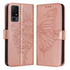 For TCL 40 XL / 40 T T608DL Embossed Butterfly Leather Phone Case(Rose Gold) - 2