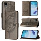 For TCL 30Z T602DL Embossed Butterfly Leather Phone Case(Grey) - 1