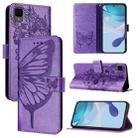 For TCL 30Z T602DL Embossed Butterfly Leather Phone Case(Light Purple) - 1