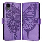 For TCL 30Z T602DL Embossed Butterfly Leather Phone Case(Light Purple) - 2