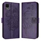 For TCL 30Z T602DL Embossed Butterfly Leather Phone Case(Dark Purple) - 2