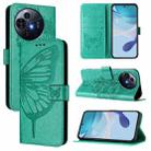 For TCL 50 Pro NxtPaper Embossed Butterfly Leather Phone Case(Green) - 1