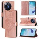 For TCL 50 Pro NxtPaper Embossed Butterfly Leather Phone Case(Rose Gold) - 1