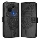 For TCL 60 NxtPaper Embossed Butterfly Leather Phone Case(Black) - 2
