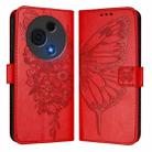 For TCL 60 NxtPaper Embossed Butterfly Leather Phone Case(Red) - 2