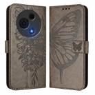 For TCL 60 NxtPaper Embossed Butterfly Leather Phone Case(Grey) - 2