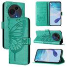 For TCL 60 NxtPaper Embossed Butterfly Leather Phone Case(Green) - 1