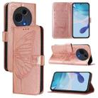 For TCL 60 NxtPaper Embossed Butterfly Leather Phone Case(Rose Gold) - 1