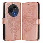 For TCL 60 NxtPaper Embossed Butterfly Leather Phone Case(Rose Gold) - 2