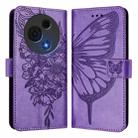 For TCL 60 NxtPaper Embossed Butterfly Leather Phone Case(Light Purple) - 2