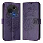 For TCL 60 NxtPaper Embossed Butterfly Leather Phone Case(Dark Purple) - 2