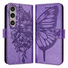 For Sony Xperia 1 VI Embossed Butterfly Leather Phone Case(Light Purple) - 1