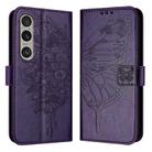 For Sony Xperia 1 VI Embossed Butterfly Leather Phone Case(Dark Purple) - 1