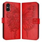 For Sony Xperia 5 V Embossed Butterfly Leather Phone Case(Red) - 1