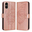 For Sony Xperia 5 V Embossed Butterfly Leather Phone Case(Rose Gold) - 1