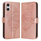 For Sony Xperia 10 VI Embossed Butterfly Leather Phone Case(Rose Gold) - 1