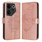 For Tecno Camon 20 Premier 5G Embossed Butterfly Leather Phone Case(Rose Gold) - 1