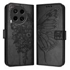 For Tecno Camon 30 4G / 5G Embossed Butterfly Leather Phone Case(Black) - 1