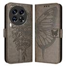 For Tecno Camon 30 Premier 5G Embossed Butterfly Leather Phone Case(Grey) - 1