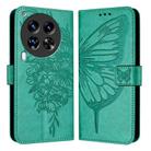 For Tecno Camon 30 Premier 5G Embossed Butterfly Leather Phone Case(Green) - 1