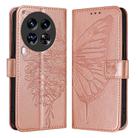 For Tecno Camon 30 Premier 5G Embossed Butterfly Leather Phone Case(Rose Gold) - 1