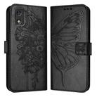 For Tecno Pop 5c / Itel A23 Pro/A17 Embossed Butterfly Leather Phone Case(Black) - 1