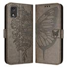 For Tecno Pop 5c / Itel A23 Pro/A17 Embossed Butterfly Leather Phone Case(Grey) - 1