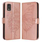 For Tecno Pop 5c / Itel A23 Pro/A17 Embossed Butterfly Leather Phone Case(Rose Gold) - 1
