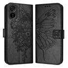 For Tecno Pop 6C / Itel A18 Embossed Butterfly Leather Phone Case(Black) - 1