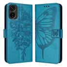 For Tecno Pop 6C / Itel A18 Embossed Butterfly Leather Phone Case(Blue) - 1