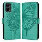 For Tecno Pop 6C / Itel A18 Embossed Butterfly Leather Phone Case(Green) - 1