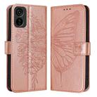 For Tecno Pop 6C / Itel A18 Embossed Butterfly Leather Phone Case(Rose Gold) - 1