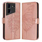 For Tecno Pova 5 Pro 5G Embossed Butterfly Leather Phone Case(Rose Gold) - 1