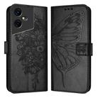 For Tecno Pova Neo 3 Embossed Butterfly Leather Phone Case(Black) - 1