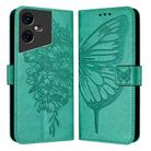 For Tecno Pova Neo 3 Embossed Butterfly Leather Phone Case(Green) - 1