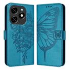 For Tecno Spark 20 Embossed Butterfly Leather Phone Case(Blue) - 1