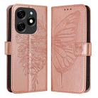 For Tecno Spark 20 Embossed Butterfly Leather Phone Case(Rose Gold) - 1