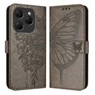 For Tecno Spark 20 Pro Embossed Butterfly Leather Phone Case(Grey) - 1