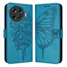 For Tecno Spark 20 Pro+ Embossed Butterfly Leather Phone Case(Blue) - 1