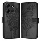 For Tecno Spark Go 2023/Pop 7/Pop 7 Pro Embossed Butterfly Leather Phone Case(Black) - 1