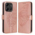 For Tecno Spark Go 2023/Pop 7/Pop 7 Pro Embossed Butterfly Leather Phone Case(Rose Gold) - 1