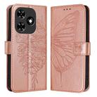 For Tecno Spark Go 2024 / Spark 20C Embossed Butterfly Leather Phone Case(Rose Gold) - 1