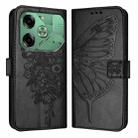 For Tecno Pova 6 Embossed Butterfly Leather Phone Case(Black) - 2