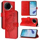 For Tecno Camon 30 Pro Embossed Butterfly Leather Phone Case(Red) - 1