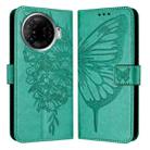 For Tecno Camon 30 Pro Embossed Butterfly Leather Phone Case(Green) - 2