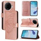 For Tecno Camon 30 Pro Embossed Butterfly Leather Phone Case(Rose Gold) - 1