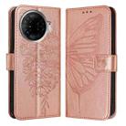 For Tecno Camon 30 Pro Embossed Butterfly Leather Phone Case(Rose Gold) - 2